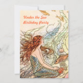 Unter der Meerjungfrau-Geburtstagspartei Einladung (Vorderseite)