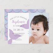 Unter der Meerjungfrau Geburtstagspartei Einladung (Vorne/Hinten)