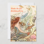 Unter der Meerjungfrau-Geburtstagspartei Einladung (Vorderseite)