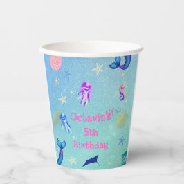 Unter der Meerjungfrau-Geburtstagspartei Pappbecher