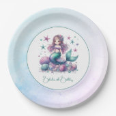 Unter der Meerjungfrau-Geburtstagspartei Pappteller (Vorderseite)