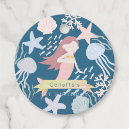 Unter der Meerjungfrau Marine Blue Birthday Favor  Geschenkanhänger