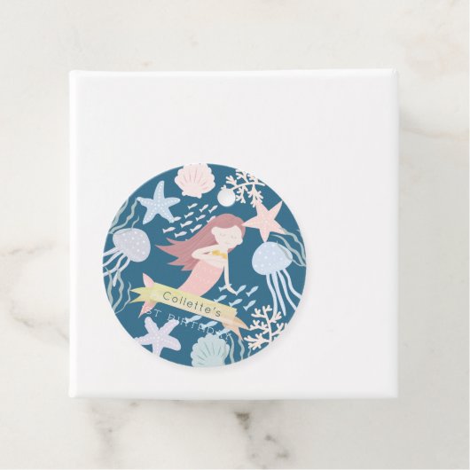 Unter der Meerjungfrau Marine Blue Birthday Favor Geschenkanhänger (Beispiel)