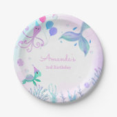 Unter der Meerjungfrau & Meeresschildkröte Geburts Pappteller (Vorderseite)