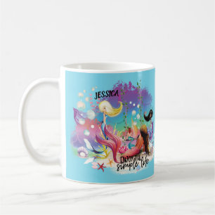 Unter der Meerjungfrau Ozean Lila Türkis Kaffeetasse