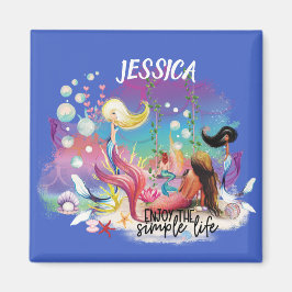 Unter der Meerjungfrau Ozean Lila Türkis Magnet