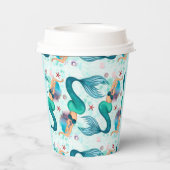 Unter der Meerjungfrau Ozean Lila Türkis Pappbecher (Rückseite)