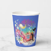 Unter der Meerjungfrau Ozean Lila Türkis Pappbecher (Rückseite)