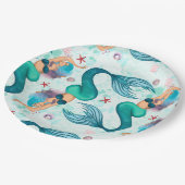 Unter der Meerjungfrau Ozean Lila Türkis Pappteller (Schrägansicht)