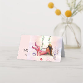 Unter der Meerjungfrau Ozean Lila Türkis Platzkarte