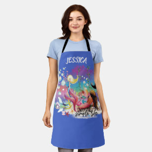 Unter der Meerjungfrau Ozean Lila Türkis Schürze