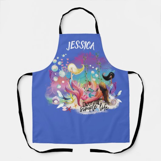 Unter der Meerjungfrau Ozean Lila Türkis Schürze (Vorderseite)