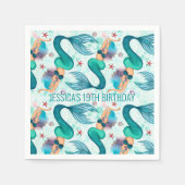 Unter der Meerjungfrau Ozean Lila Türkis Serviette (Vorderseite)