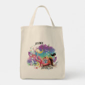 Unter der Meerjungfrau Ozean Lila Türkis Tragetasche (Rückseite)