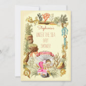 Unter der Meerjungfrau Princess Babydusche Einladung (Vorderseite)