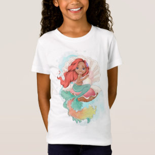 Unter der Meerjungfrau (Rotes Haar) in der Oyster- T-Shirt