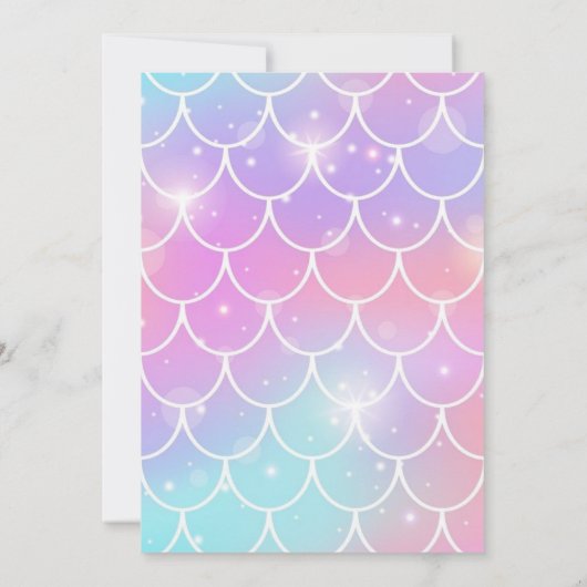 Unter der Meerjungfrau Schwanz Girly Birthday Part Einladung (Rückseite)