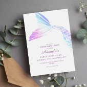 Unter der Meerjungfrau Schwanz Girly Birthday Part Einladung