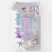 Unter der Meerjungfrau Schwimmbad Party Girl Birth Banner (Vertikal)