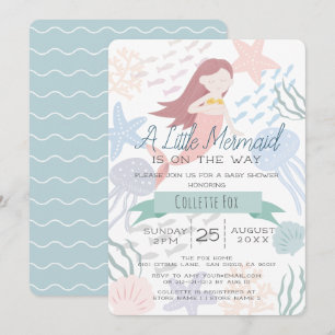 Unter der Meerjungfrau Sea Green Baby Dusche Einladung