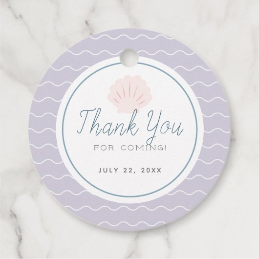 Unter der Meerjungfrau Sea Green Birthday Favor Ta Geschenkanhänger (Rückseite)