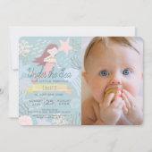 Unter der Meerjungfrau Sea Green Foto 1. Geburtsta Einladung (Vorderseite)