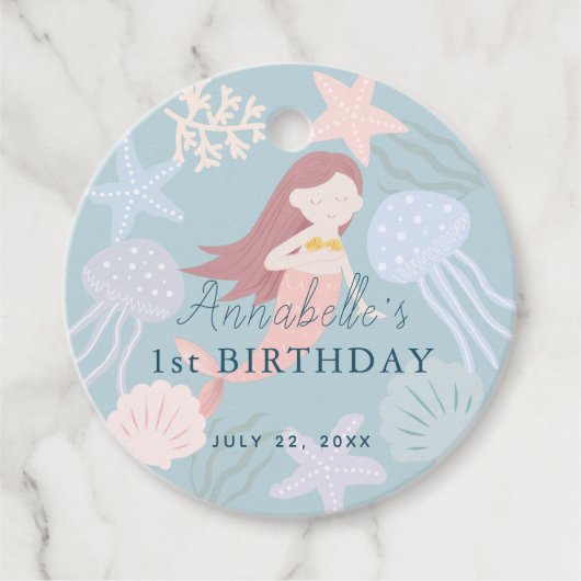 Unter der Meerjungfrau Sea Green Geburtstag Vielen Geschenkanhänger (Vorderseite)