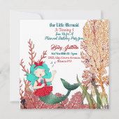 Unter der Meerjungfrau singende Korallenriff Gebur Einladung (Vorderseite)