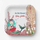 Unter der Meerjungfrau singende Korallenriff Gebur Pappteller (Vorderseite)