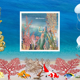 Unter der Meerjungfrau Tropical Coral Reef Geburts Serviette