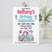 Unter der Meerjungfrau zum Geburtstag Einladung (Stehend Vorderseite)