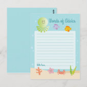 Unter der Meerwasserdusche stehen die Worte der Ra Postkarte (Vorne/Hinten)