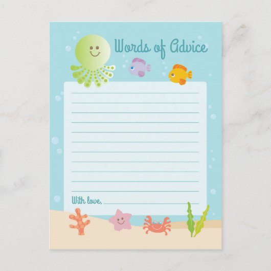 Unter der Meerwasserdusche stehen die Worte der Ra Postkarte (Vorderseite)