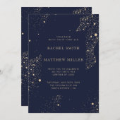 Unter der Milchstraße funkeln Sterne nachts Einladung (Vorne/Hinten)