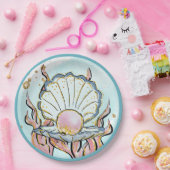 Unter der Muschel Mermaid Birthday Party Pappteller (Party)