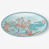 Unter der Muschel Mermaid Birthday Party Pappteller (Schrägansicht)