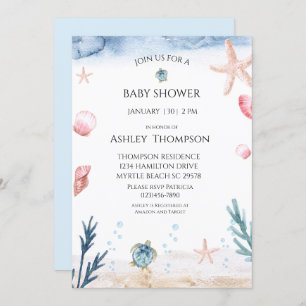 Unter der neutralen Babydusche des Meeressäugeers Einladung