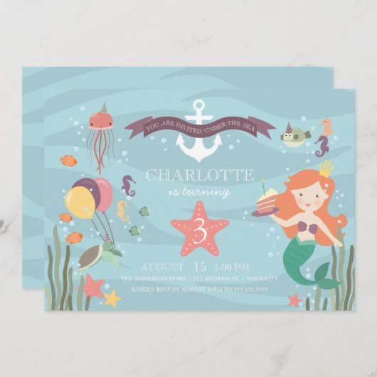 Unter der Party Einladung (Vorne/Hinten)