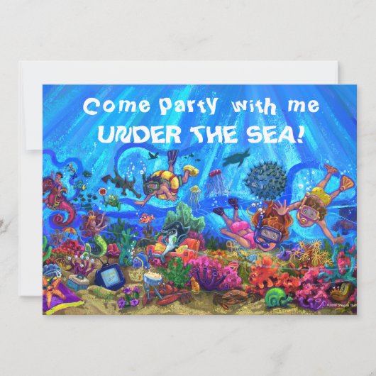 Unter der Party Einladung des Meeres (Vorderseite)