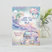 Unter der Party Einladung des Meeresduschbeckens (Stehend Vorderseite)