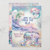 Unter der Party Einladung des Meeresduschbeckens (Vorne/Hinten)