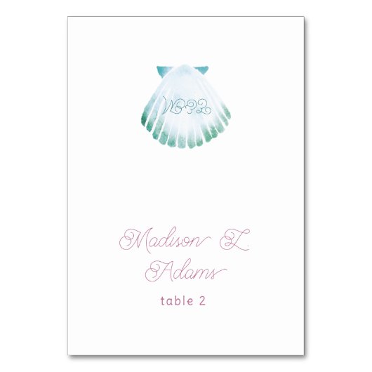 Unter der Platzkarte Whimsical Watercolor Name Tischnummer (Vorderseite)