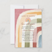 Unter der Rainbow Boho Babydusche Einladung (Vorderseite)