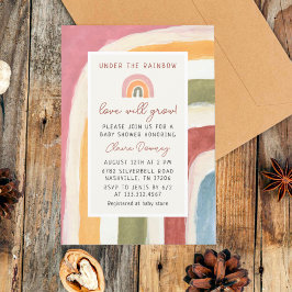 Unter der Rainbow Boho Babydusche Einladung