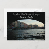 Unter der Rialto-Brücke Venedig Italien Postkarte (Vorne/Hinten)
