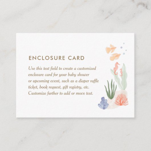 Unter der Sea Baby Dusche Begleitkarte (Vorderseite)