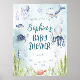 Unter der Sea Baby Dusche Begrüßungszeichen Plakat