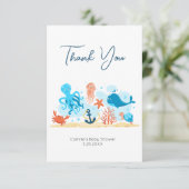 Unter der Sea Baby Dusche Danke Karte (Stehend Vorderseite)