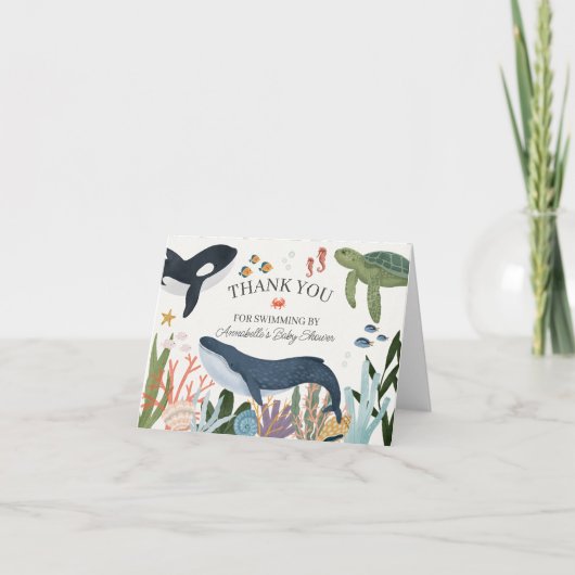 Unter der Sea Baby Dusche Danke Karte (Vorderseite)