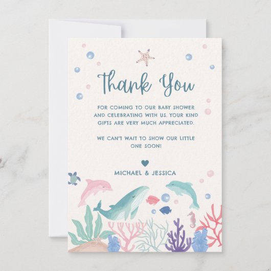 Unter der Sea Baby Dusche Danke Karte (Vorderseite)